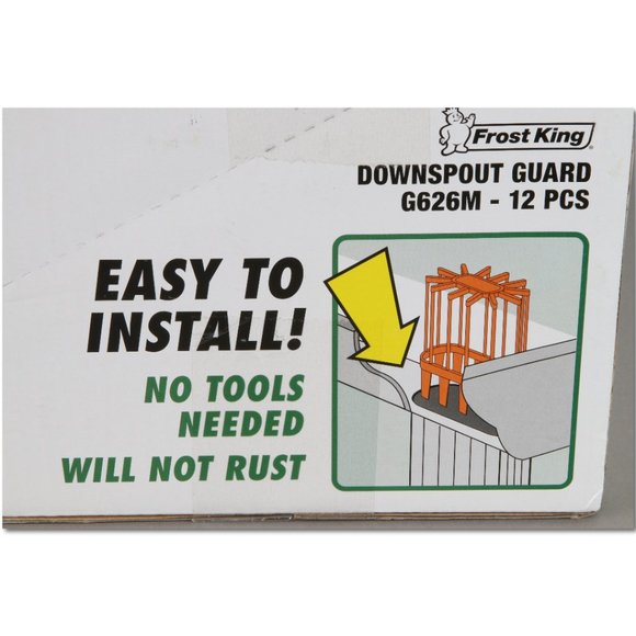 Sealed Case of 12 two packs of Frost King G626 Plastic Downspout Guards Gutter - Picture 2 of 5